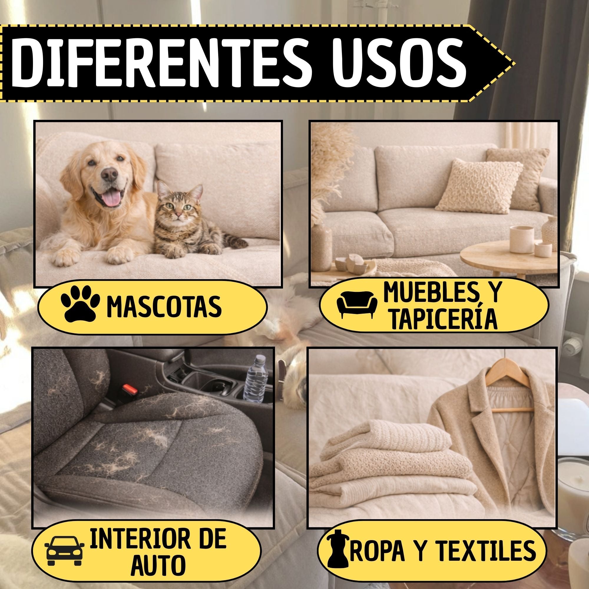 Guante Removedor de Pelo 2 en 1 🐶🐱 ¡Elimina el pelo de tu mascota en segundos sin esfuerzo!