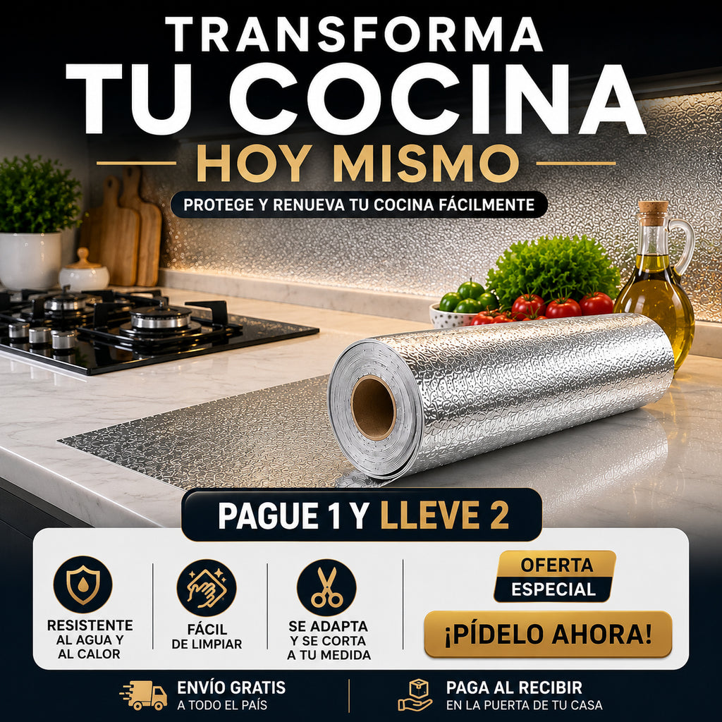 ✨AluShield™ | Protector de Cocina Impermeable y Resistente al Calor | 🔥Compra 1 y Lleva 2