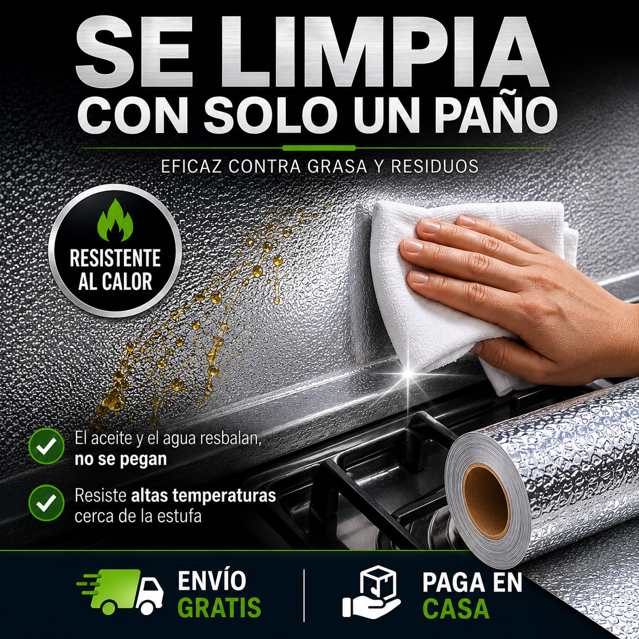 ✨AluShield™ | Protector de Cocina Impermeable y Resistente al Calor | 🔥Compra 1 y Lleva 2
